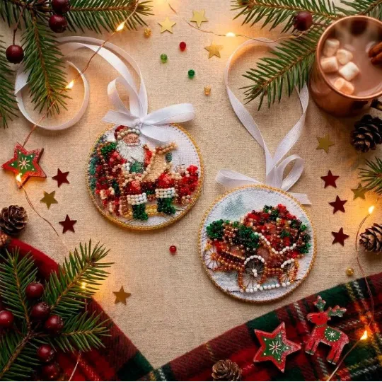 Kit de décoration "Traîneau du Père Noël" 13.2х6.6 cm AABT-064