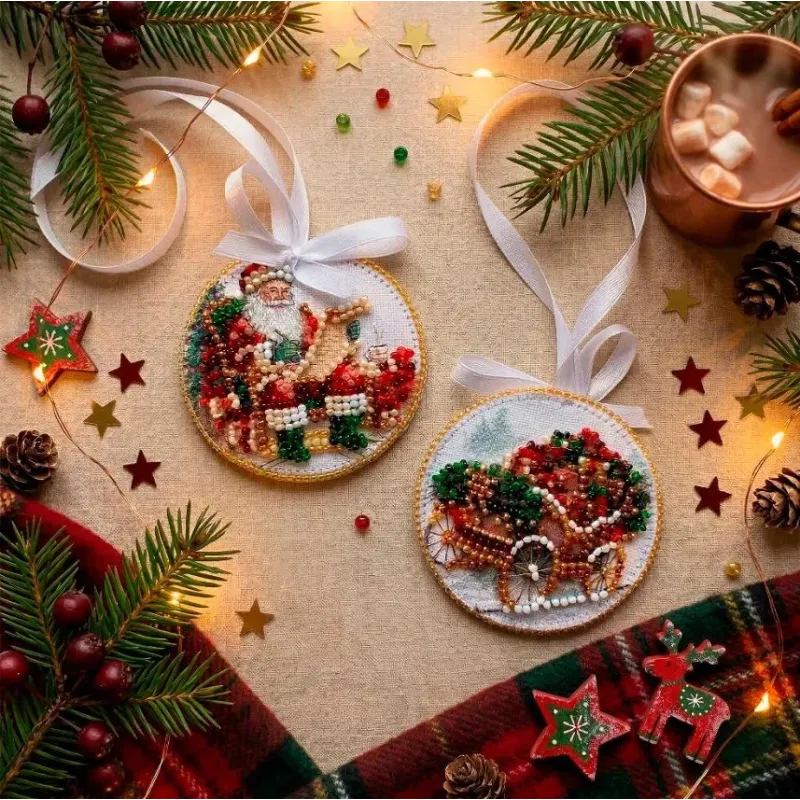 Kit de décoration "Traîneau du Père Noël" 13.2х6.6 cm AABT-064