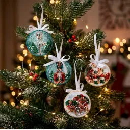 Dekorationsset "Weihnachtsmanns Schlitten" 13,2x6,6 cm AABT-064