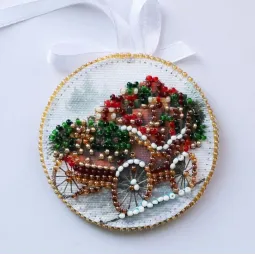 Dekoravimo rinkinys "Kalėdų Senelio rogutės" 13,2x6,6 cm AABT-064