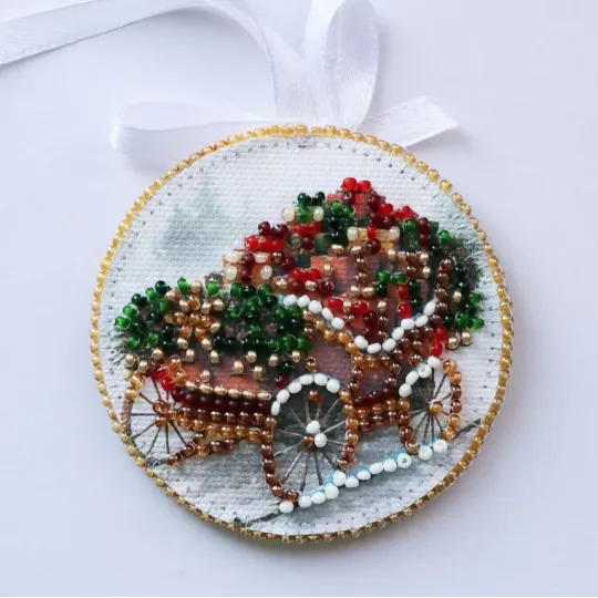 Kit de décoration "Traîneau du Père Noël" 13.2х6.6 cm AABT-064