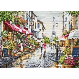 Cross Stitch Kit "Paris Flower Shop" 48 x 35 cm SBU5107