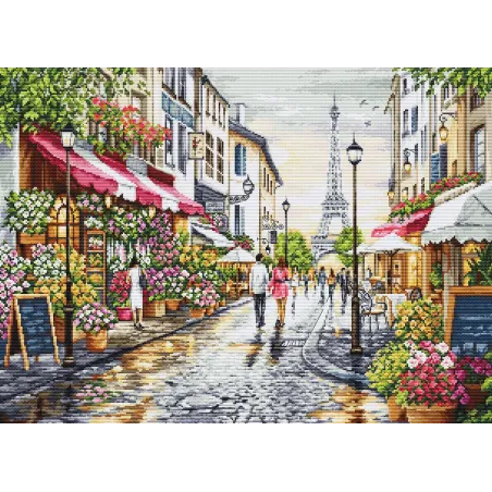 Cross Stitch Kit   Paris Flower Shop 48x35cm SBU5107