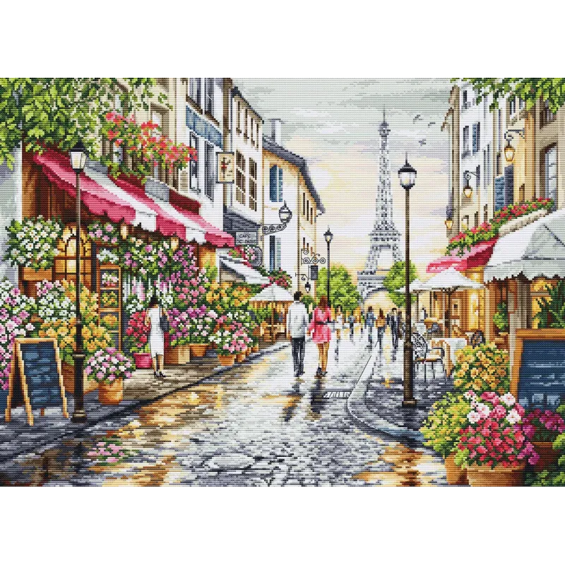 Cross Stitch Kit "Paris Flower Shop" 48 x 35 cm SBU5107