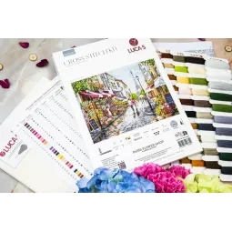 Kreuzstich-Set "Pariser Blumenladen" 48 x 35 cm SBU5107