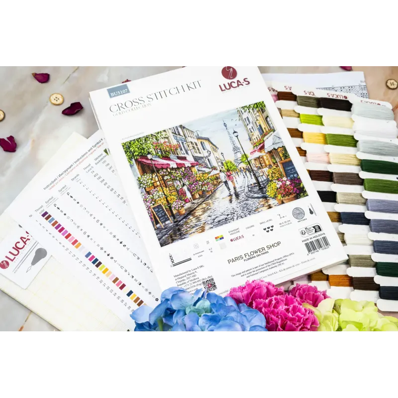 Cross Stitch Kit   Paris Flower Shop 48x35cm SBU5107