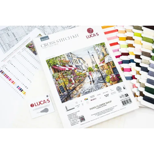 Kreuzstich-Set "Pariser Blumenladen" 48 x 35 cm SBU5107