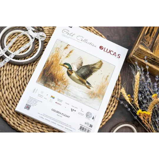 Kit de point de croix "Petit Point Kit Golden Flight" 21 x 16 cm SG730