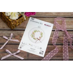 Cross Stitch Kit with Hoop Included "Spring hum" 10x10 cm SBC109
