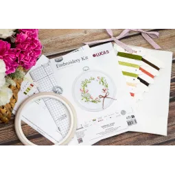 Cross Stitch Kit with Hoop Included "Spring hum" 10x10 cm SBC109