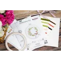 Kit de point de croix avec cerceau inclus "Printemps" 10x10 cm SBC109