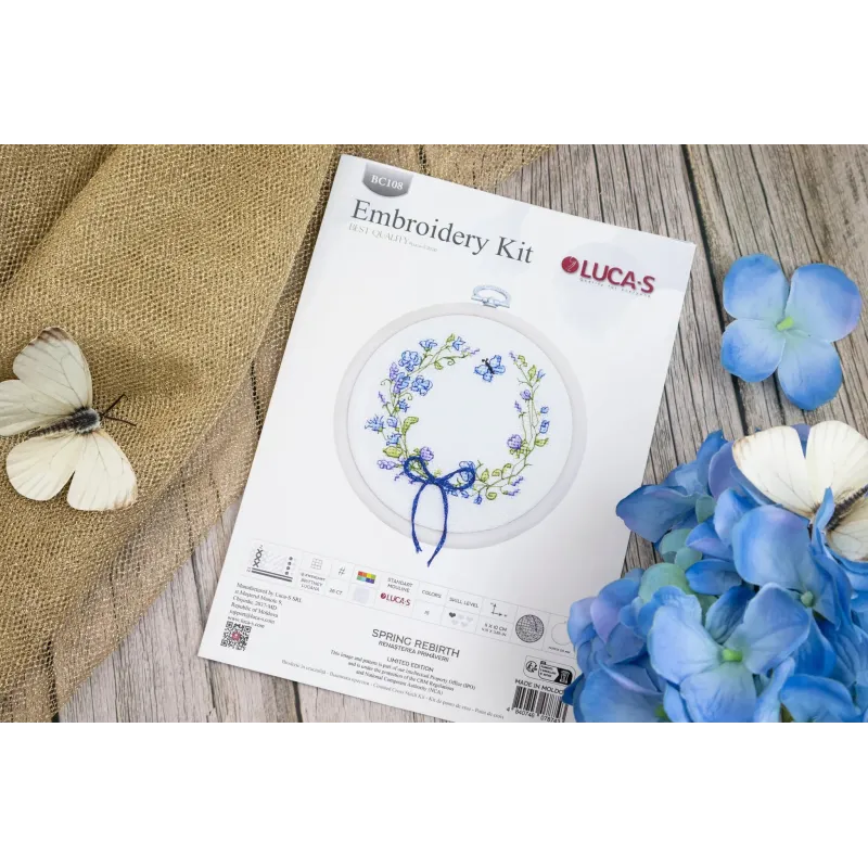 Cross Stitch Kit with Hoop Included "Spring Rebirth" 11x10 cm SBC108