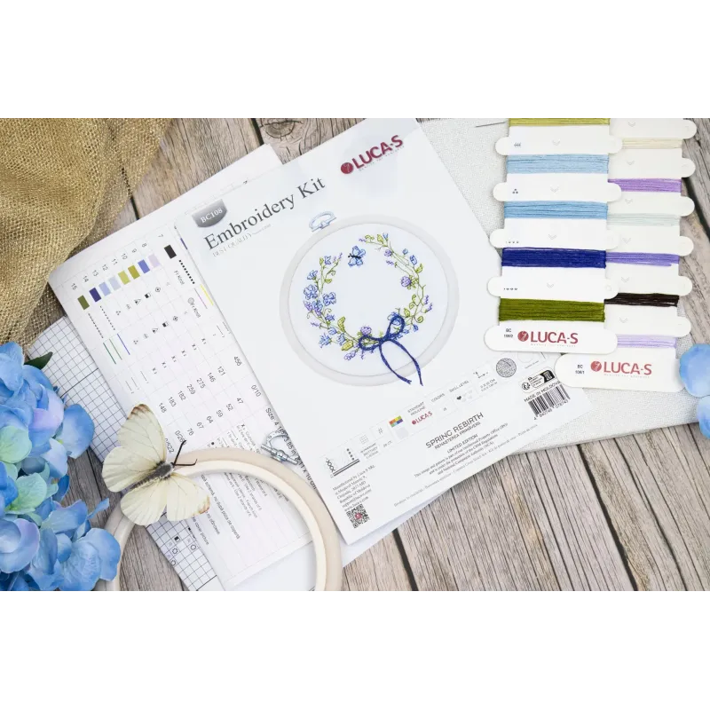 Cross Stitch Kit with Hoop Included "Spring Rebirth" 11x10 cm SBC108