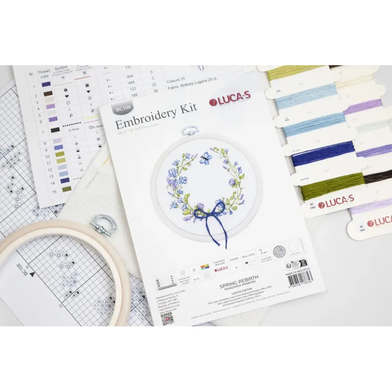 Cross Stitch Kit with Hoop Included "Spring Rebirth" 11x10 cm SBC108