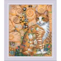 Kreuzstich-Set "Goldene Katze" 15x18 cm SR2319