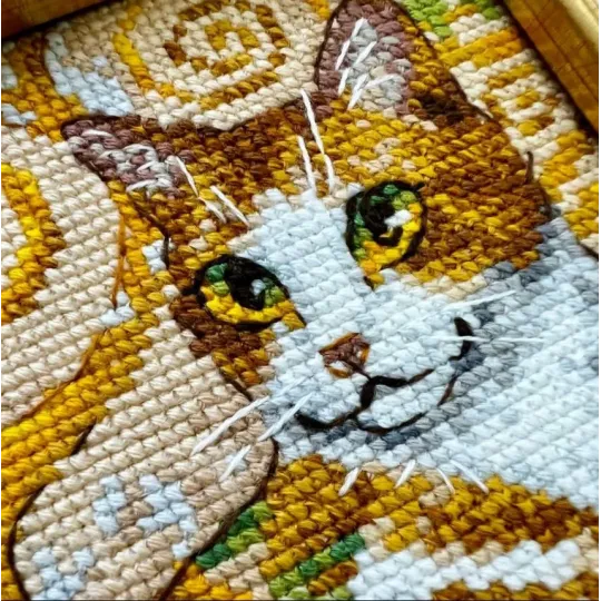 Cross Stitch Kit "Golden Cat" 15x18 cm SR2319