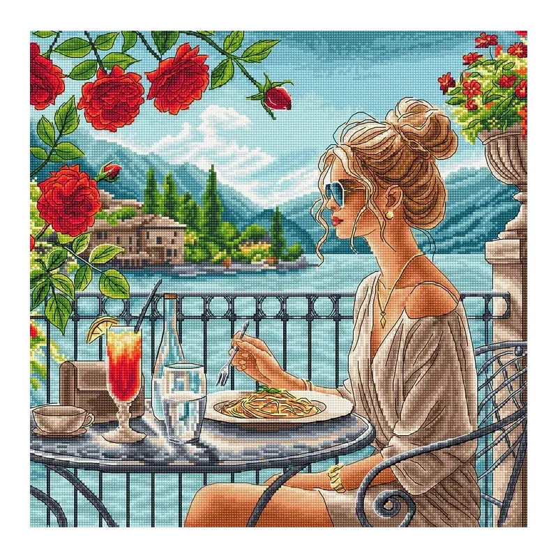 Kreuzstich-Set "Italienische Aromen" 31,75 x 31,75 cm AVA-P029