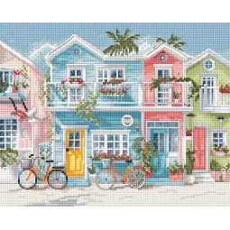 Kit de point de croix "Félicité balnéaire" 24 x 19 cm SLETIL9985
