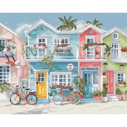 Cross stitch kit "Beach Bliss" 24 x 19 cm SLETIL9985