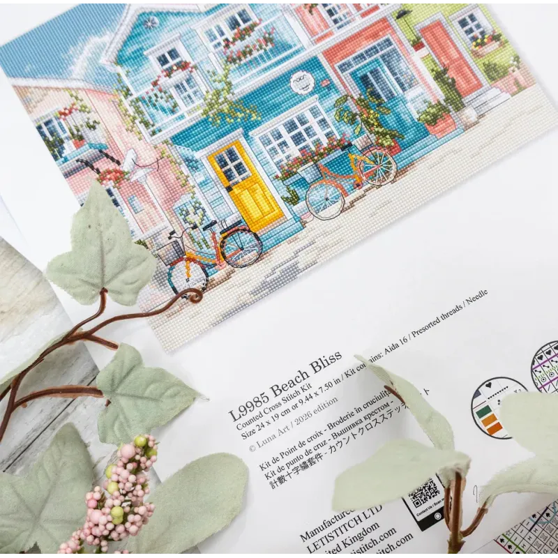 Siuvinėjimo kryželiu rinkinys "Paplūdimio palaima" 24 x 19 cm SLETIL9985