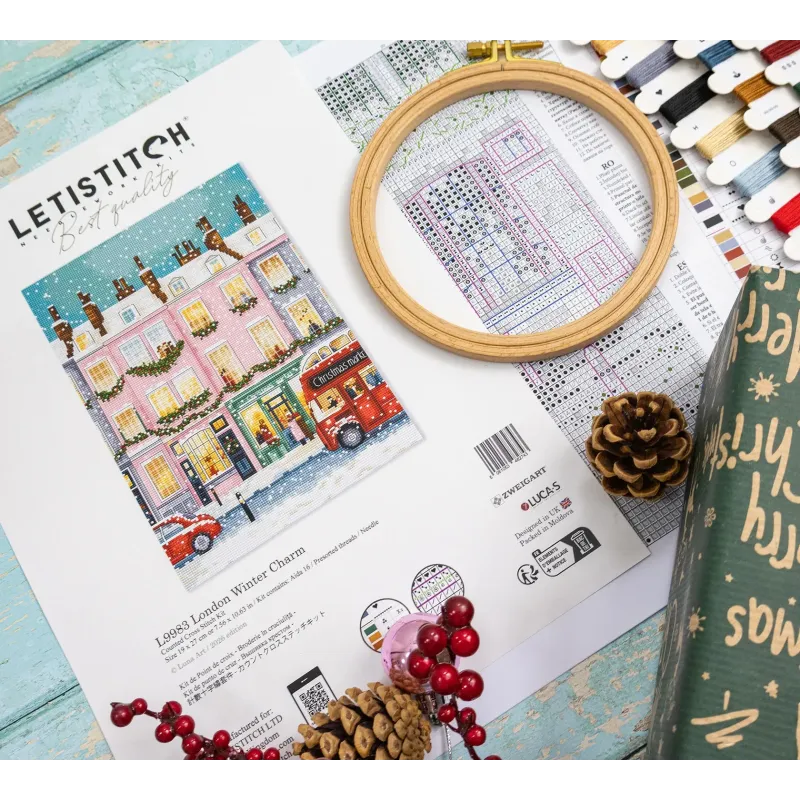 Cross stitch kit "London Winter" 19x27 cm SLETIL9983
