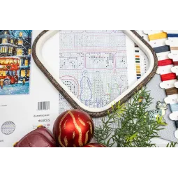 Cross stitch kit "London Christmas" 19 x 27 cm SLETIL9982