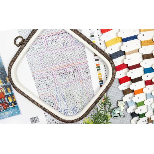 Cross stitch kit "London Christmas" 19 x 27 cm SLETIL9982