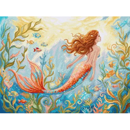 Cross stitch kit "Mermaid Dreams" 36 x 27 cm SLETIL9981
