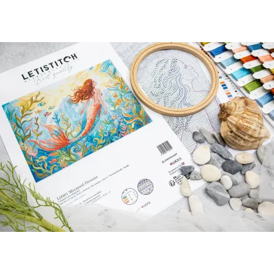 Cross stitch kit "Mermaid Dreams" 36 x 27 cm SLETIL9981