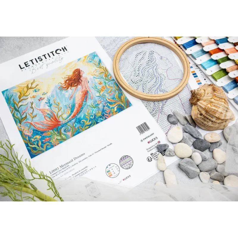 Cross stitch kit "Mermaid Dreams" 36 x 27 cm SLETIL9981