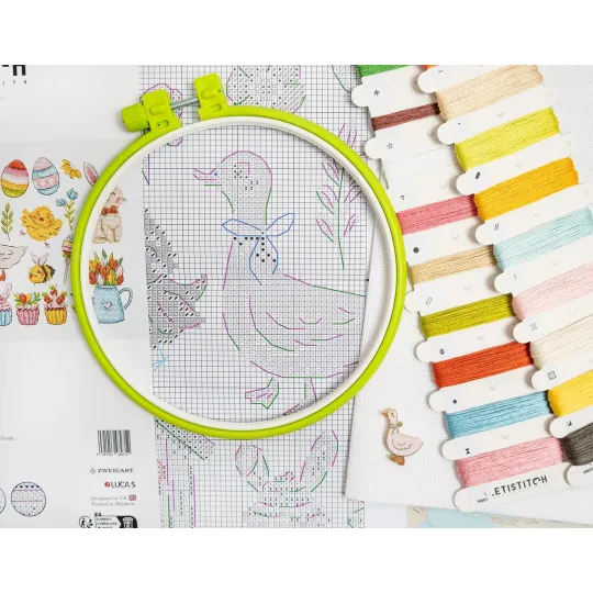 Siuvinėjimo kryželiu rinkinys "Velykų raštas" 40 x 19 cm SLETIL9980