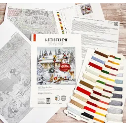 Cross stitch kit "Please stop here" 31 x 31 cm SLETIL9977