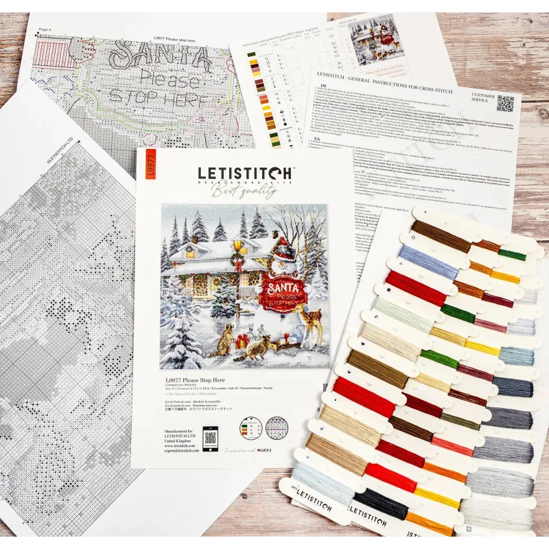 Siuvinėjimo kryželiu rinkinys "Prašau sustoti čia" 31 x 31 cm SLETIL9977