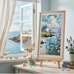 Siuvinėjimo kryželiu rinkinys "Kai jūra yra svajonė" 23 x 40 cm AAH-318