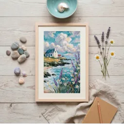 Siuvinėjimo kryželiu rinkinys "Kai jūra yra svajonė" 23 x 40 cm AAH-318