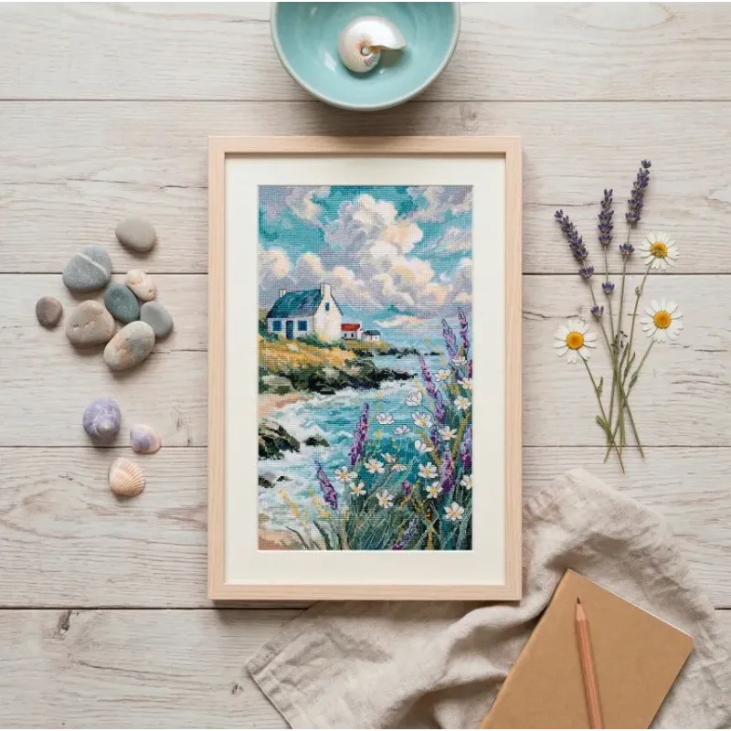 Siuvinėjimo kryželiu rinkinys "Kai jūra yra svajonė" 23 x 40 cm AAH-318