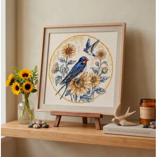 Cross-stitch kit "The melody of swallows" 24 х 24 cm AAH-317