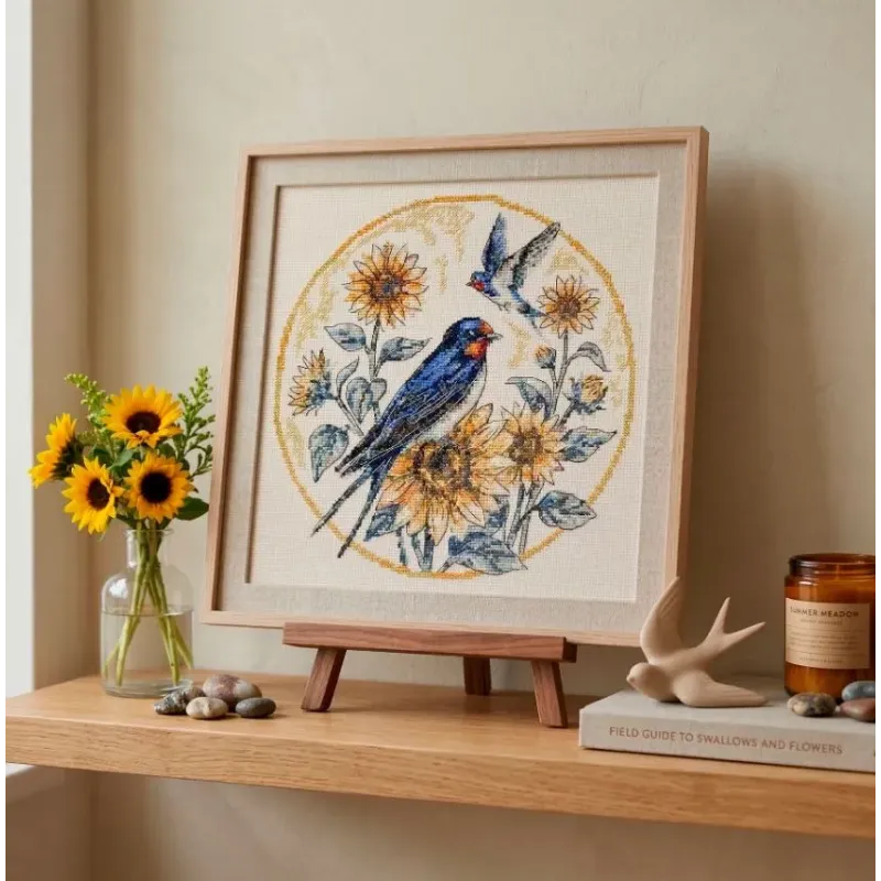 Kreuzstich-Set "Die Melodie der Schwalben" 24 x 24 cm AAH-317