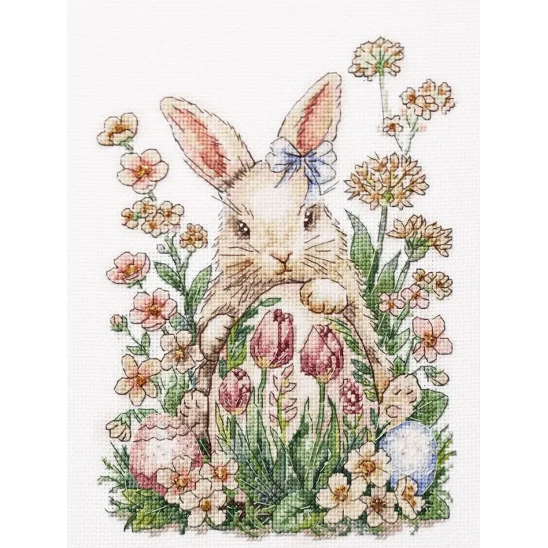 Cross-stitch kits - Easter bunny waiting AAH-316