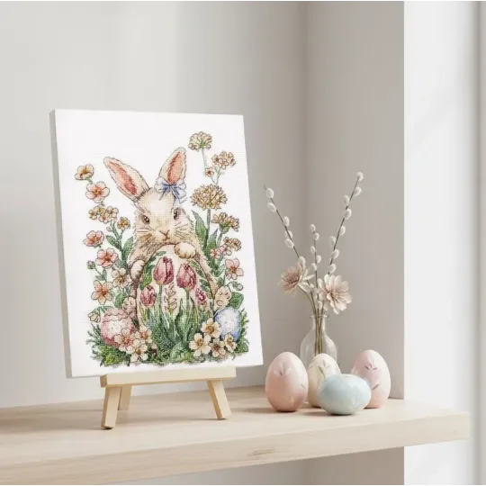 Cross-stitch kits - Easter bunny waiting AAH-316