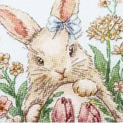 Cross-stitch kits - Easter bunny waiting AAH-316