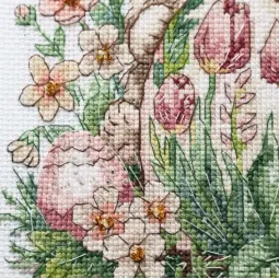 Siuvinėjimo kryželiu rinkinys "Velykų zuikis laukia" 17 х 24 cm AAH-316