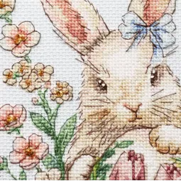 Siuvinėjimo kryželiu rinkinys "Velykų zuikis laukia" 17 х 24 cm AAH-316