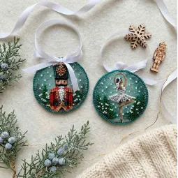 Dekoracijų rinkinys "Žiemos nakties baletas" 13,2x6,6 cm AABT-067