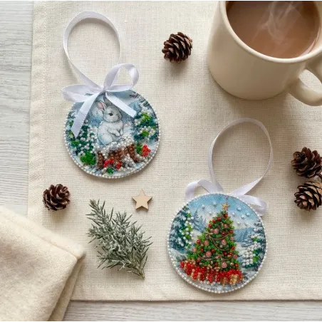 Dekorationsset "Am Weihnachtsbaum" 13.2х6.6 cm AABT-062