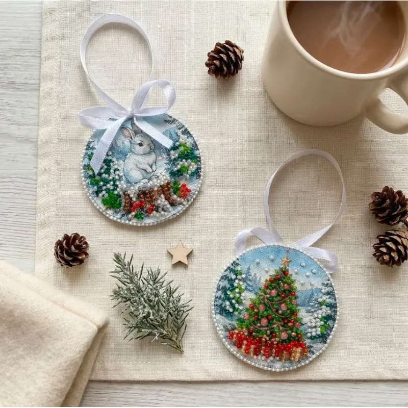 Dekorationsset "Am Weihnachtsbaum" 13.2х6.6 cm AABT-062