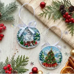 Dekorationsset "Am Weihnachtsbaum" 13.2х6.6 cm AABT-062