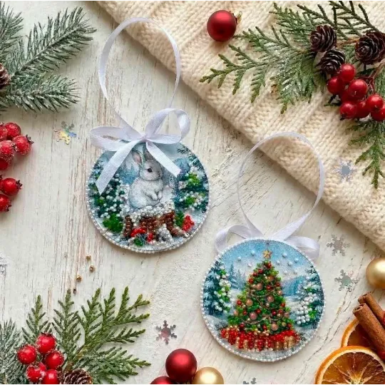 Dekorationsset "Am Weihnachtsbaum" 13.2х6.6 cm AABT-062