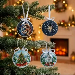 Dekorationsset "Am Weihnachtsbaum" 13.2х6.6 cm AABT-062
