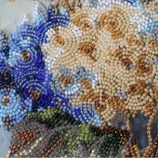 Kit de broderie de perles "Hortensias en Porcelaine" 22x29 cm AAB-975